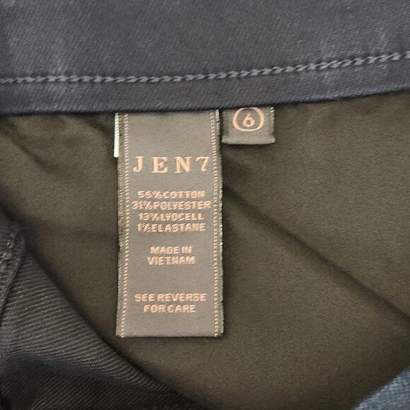 Jen7 7 For All Man Kind Comfort Skinny Navy Blue Pull On Jeans Size 6 Stretch - Picture 7 of 11